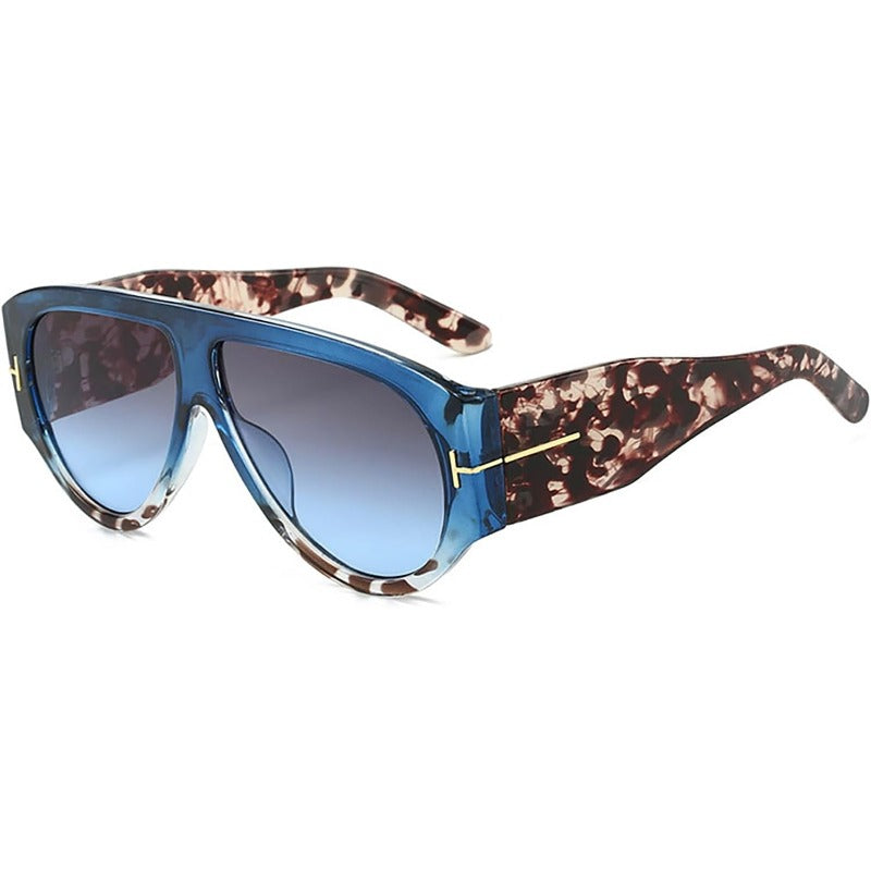 Aviator Sunglasses Oversized UV400 Metal-Detail Frame