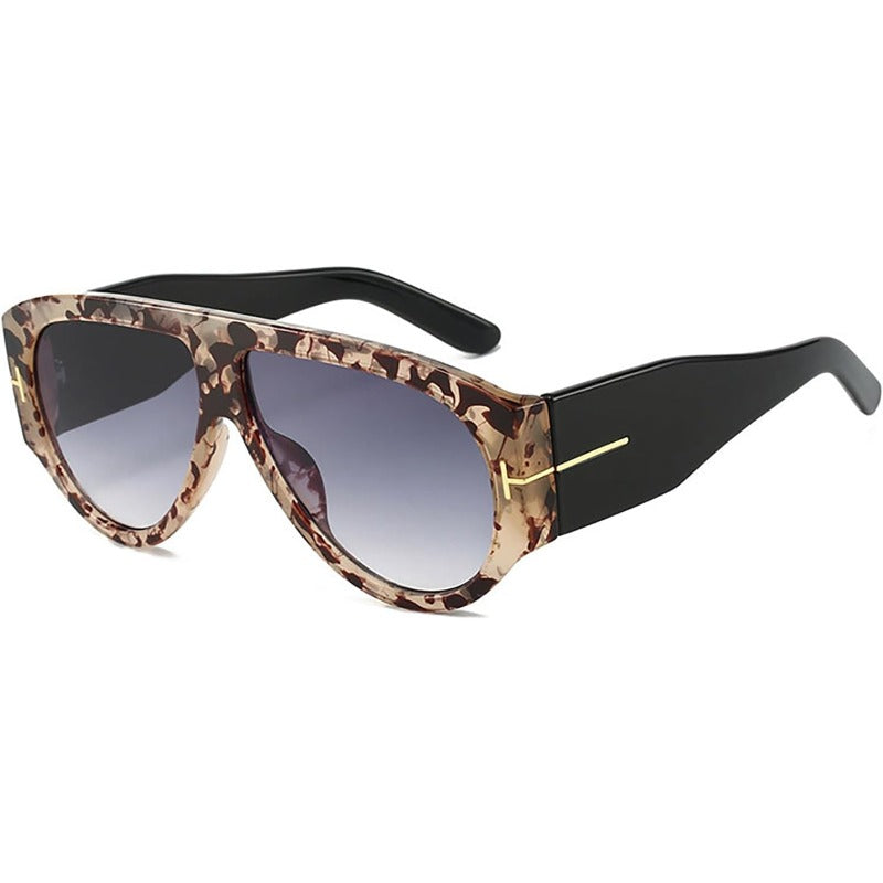 Aviator Sunglasses Oversized UV400 Metal-Detail Frame