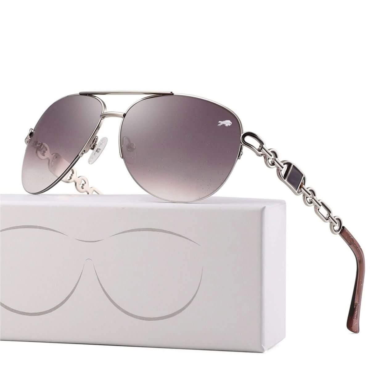 Aviator Sunglasses Polarized UV400 Chain Temple Detail