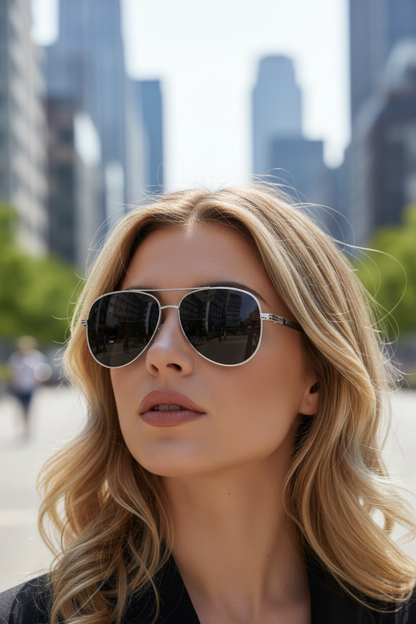 Aviator Sunglasses UV400 & Anti-Reflective Lightweight Frame