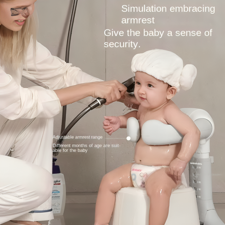 Baby Bath Seat Ergonomic Non-Slip Support & Foldable Quick-Drain