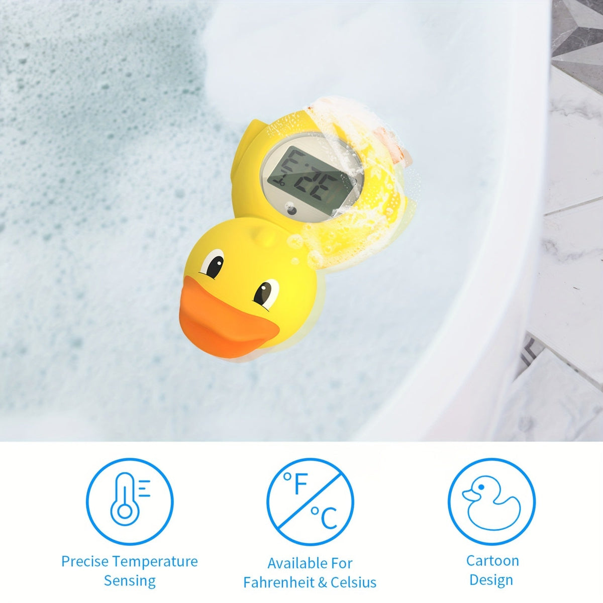 Baby Bath Thermometer Floating Duck Digital LCD Auto On