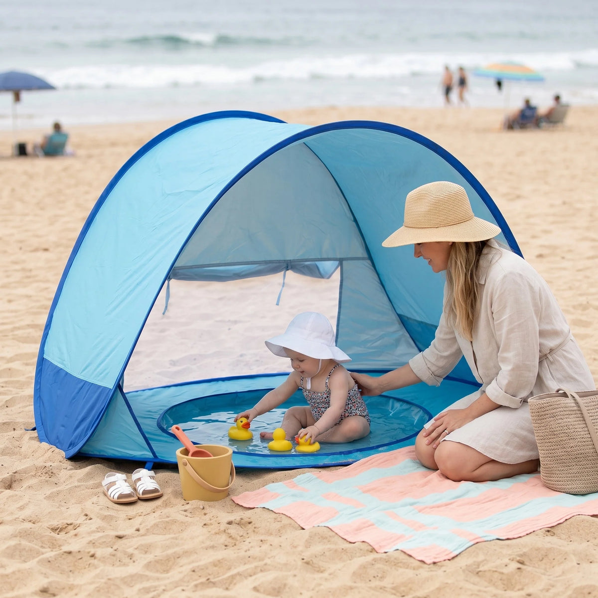 Baby Beach Tent Pop-Up UPF 50 Built-In Pool