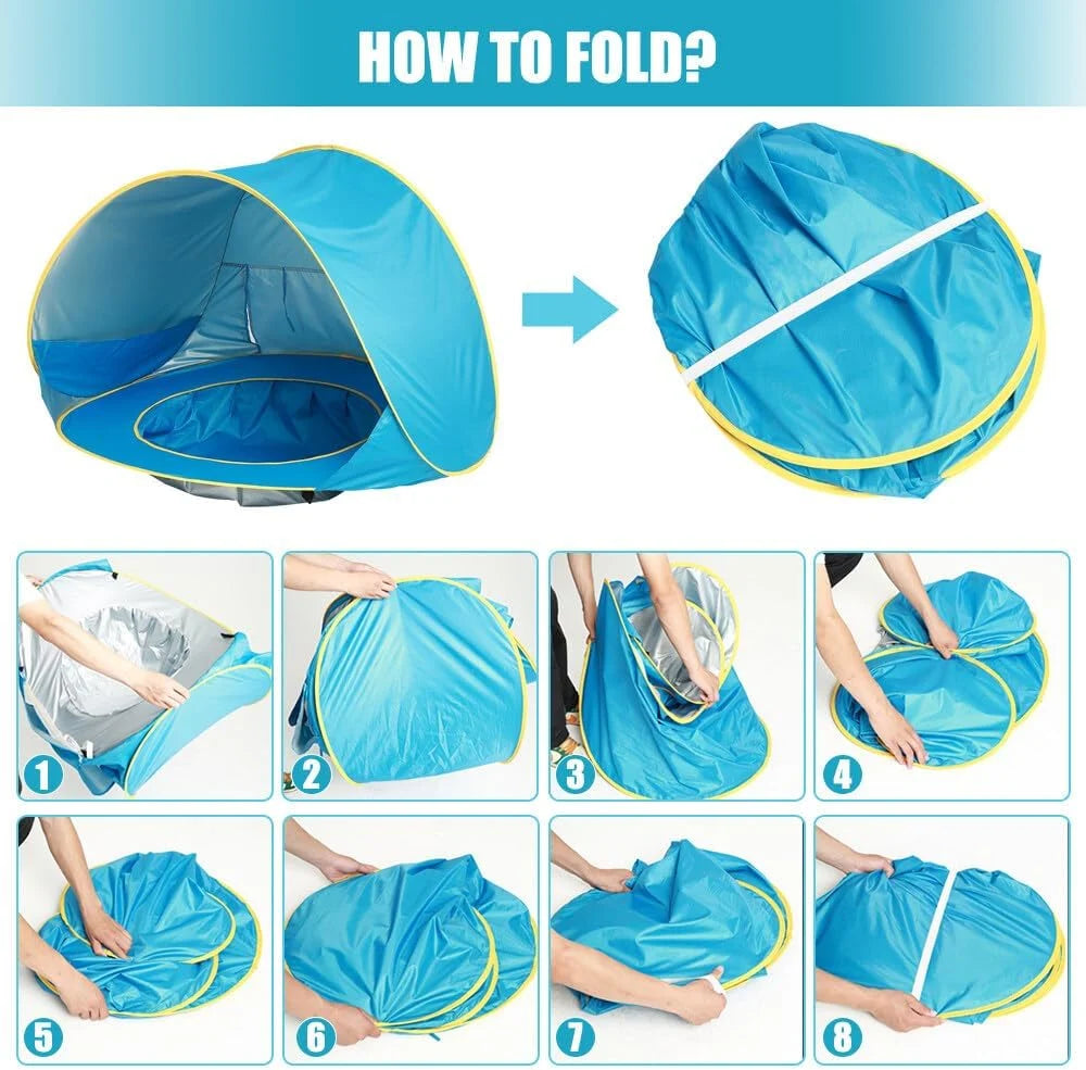 Baby Beach Tent Pop-Up UPF 50 Built-In Pool