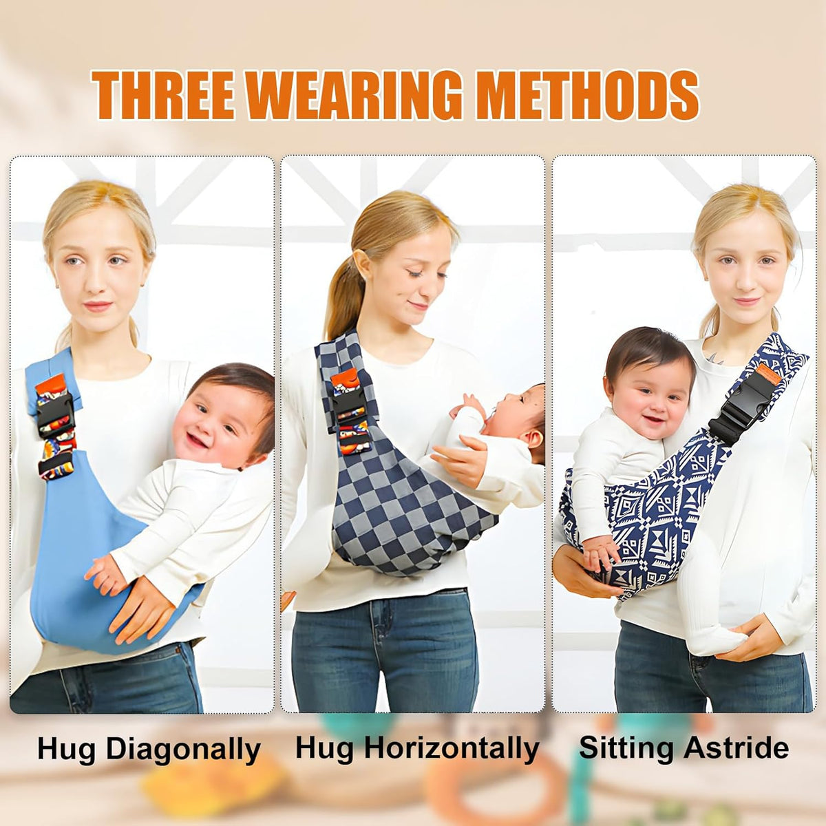 Baby Carrier Ergonomic Posture Support Adjustable Buckle Cotton Blend