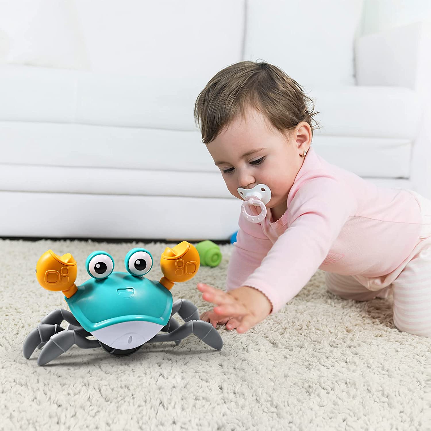 Baby Crawling Toy Interactive Lights & Sounds Rolling Motion