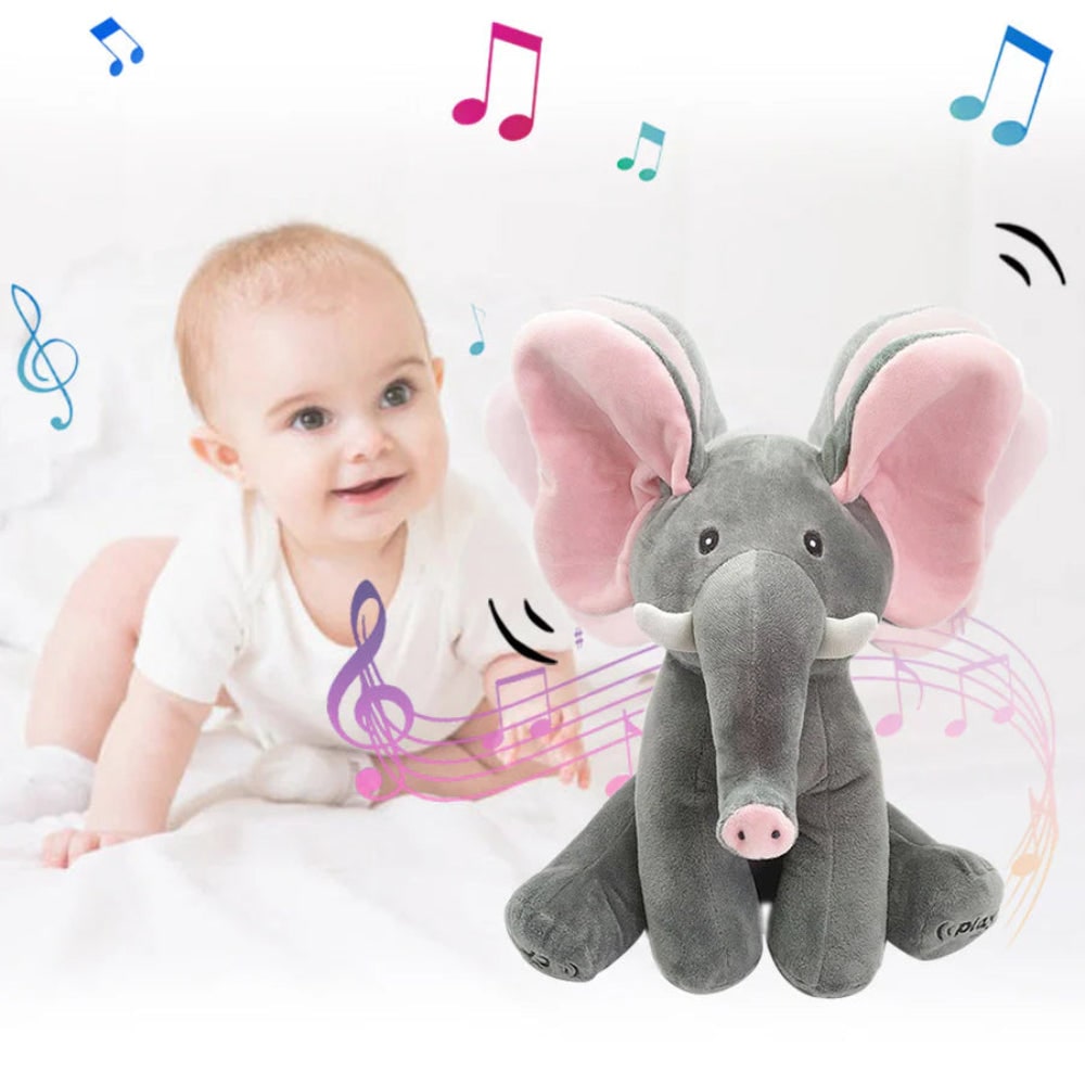 Baby Elephant Toy Plush Movable Ears & Soothing Music