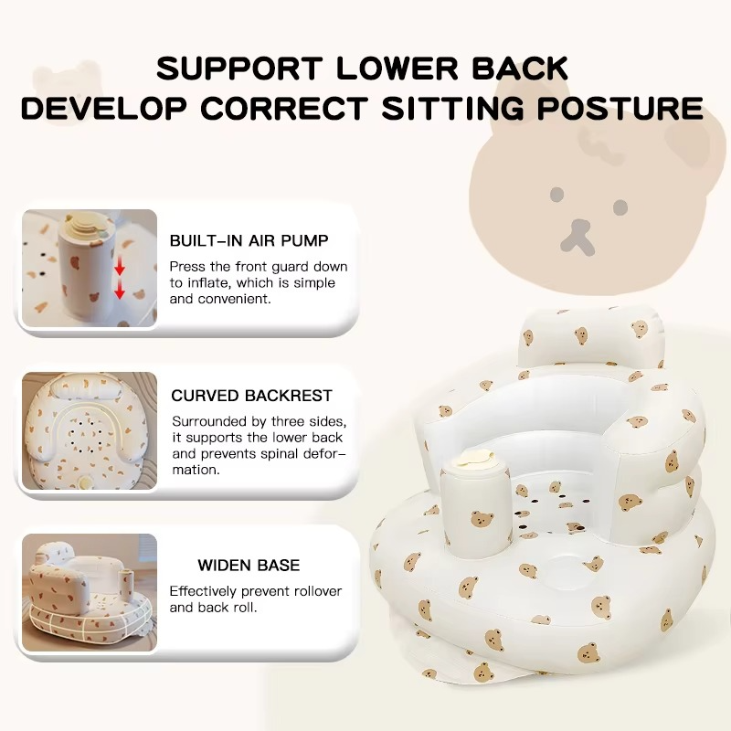 Baby Floor Seat Ergonomic Padded Machine-Washable Cover