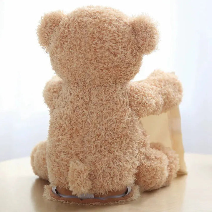 Baby Plush Bear Animated Peek-A-Boo Tummy Time Support