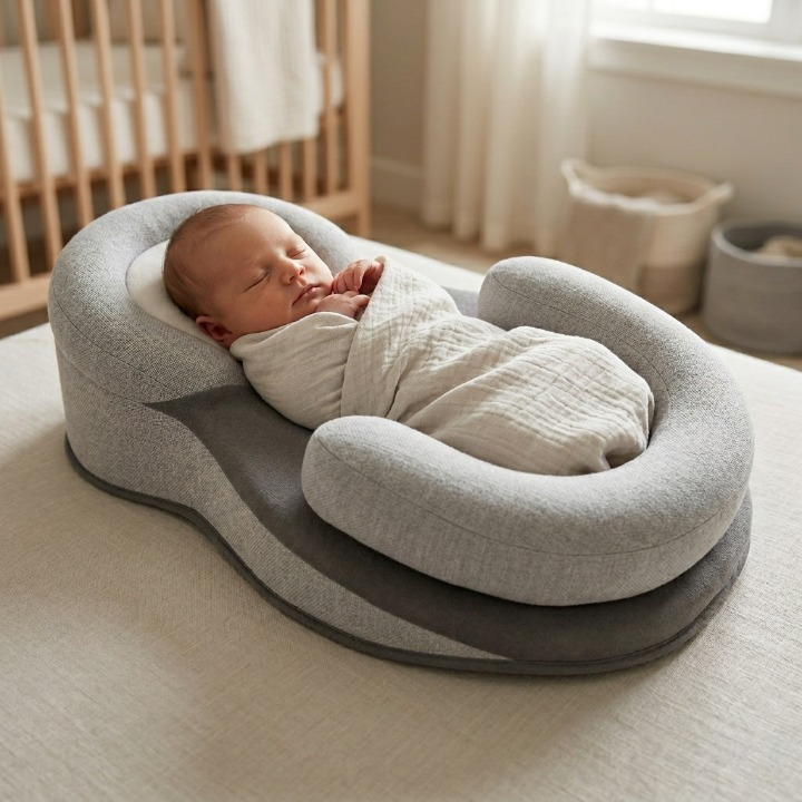Baby Positioning Pillow Ergonomic Hypoallergenic Fill Machine Washable Cover