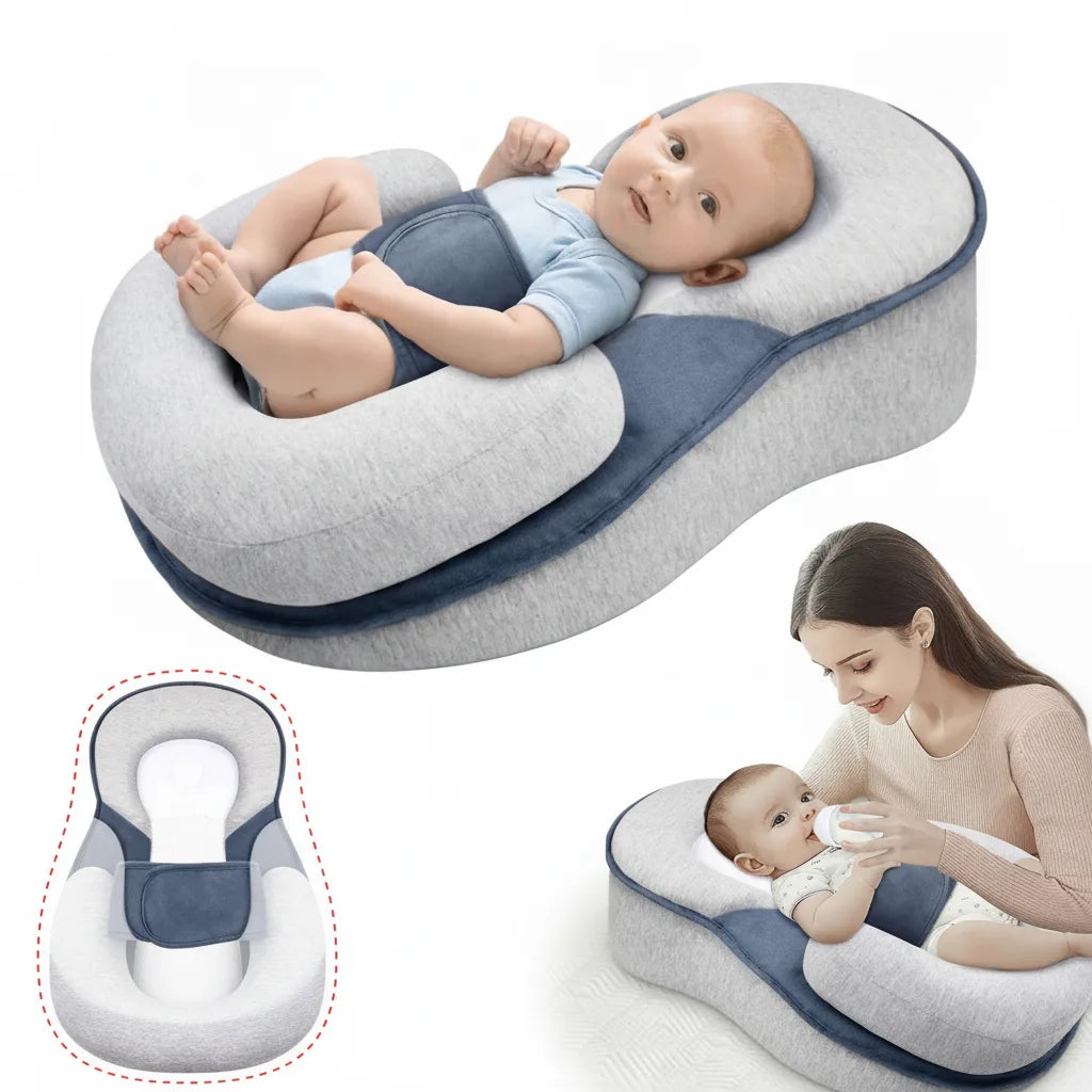 Baby Reclining Pillow 15° Incline Ergonomic Microbead Roll