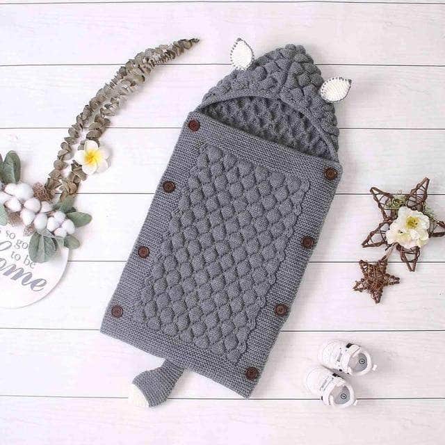 Baby Sleeping Bag Knitted Polyester-Cotton Ears & Tail