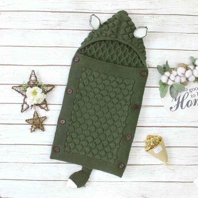 Baby Sleeping Bag Knitted Polyester-Cotton Ears & Tail