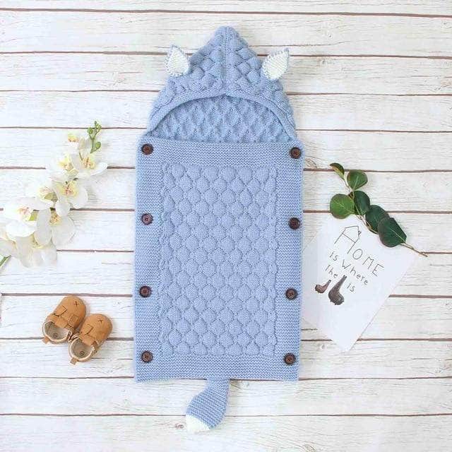 Baby Sleeping Bag Knitted Polyester-Cotton Ears & Tail