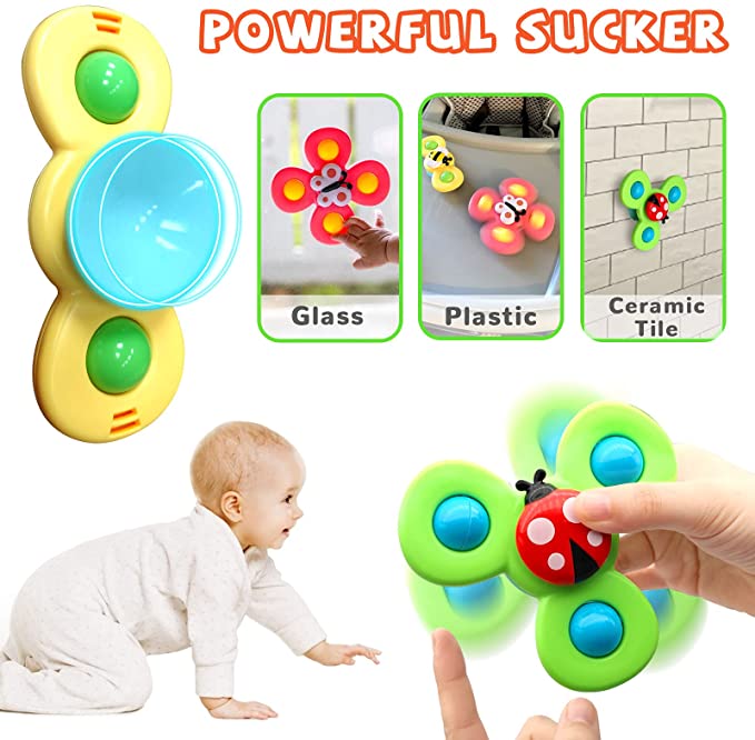 Baby Spinning Toy Set Non-Toxic Soothing 3-Pack