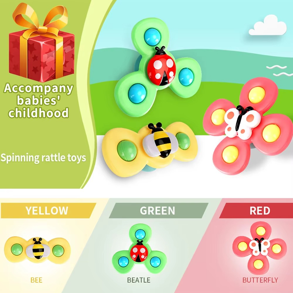 Baby Spinning Toy Set Non-Toxic Soothing 3-Pack