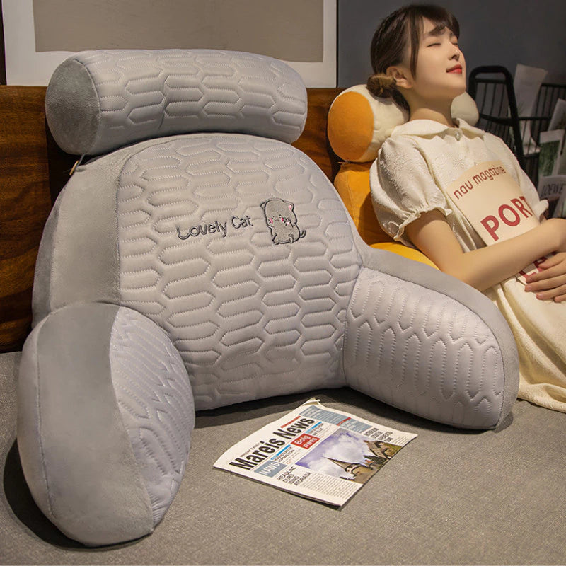 Back Support Pillow Ergonomic Triangle Removable Cotton Cover