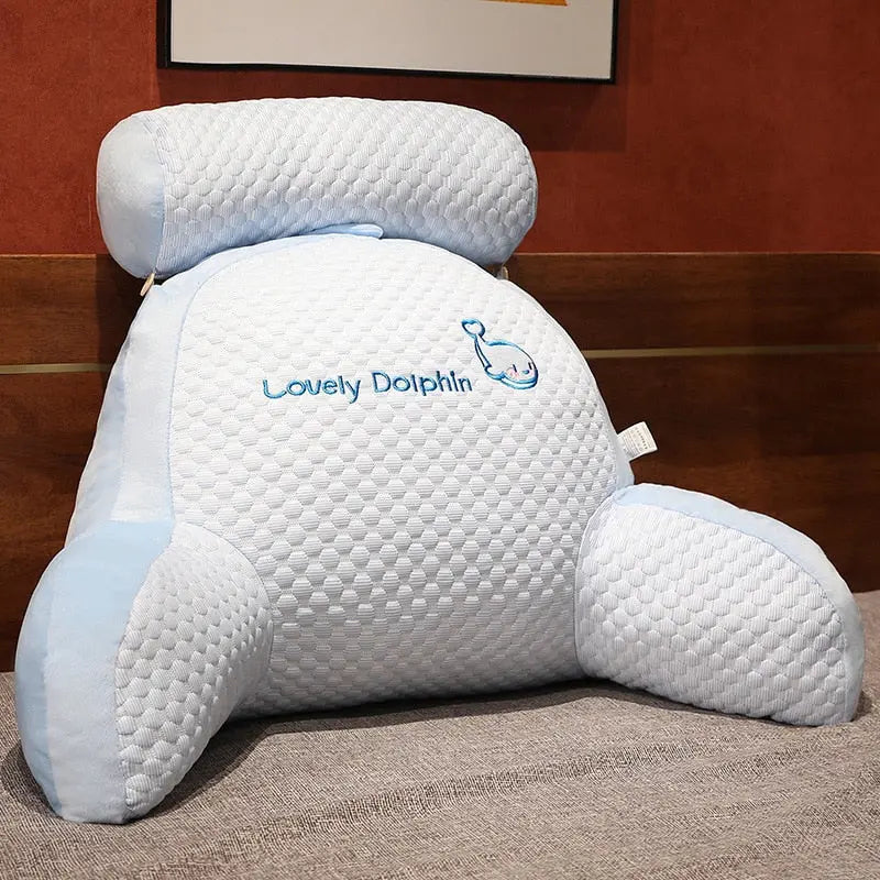 Back Support Pillow Ergonomic Triangle Removable Cotton Cover