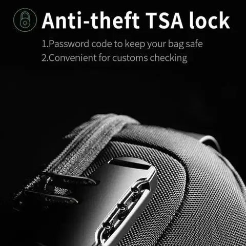 Backpack Cut-Resistant Fabric RFID Protection & USB Port