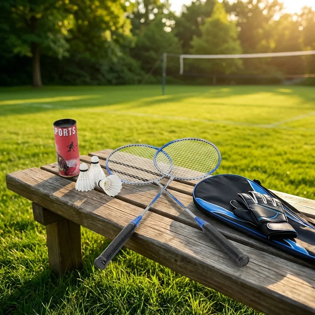 Badminton Set Aluminum Rackets Nylon Shuttlecocks & Carrying Bag