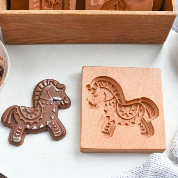 Baking Mold Hand-Carved Wood Non-Stick 20 Designs