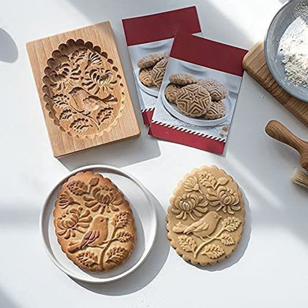 Baking Mold Hand-Carved Wood Non-Stick 20 Designs