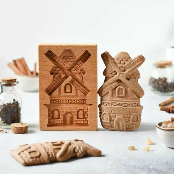 Baking Mold Hand-Carved Wood Non-Stick 20 Designs