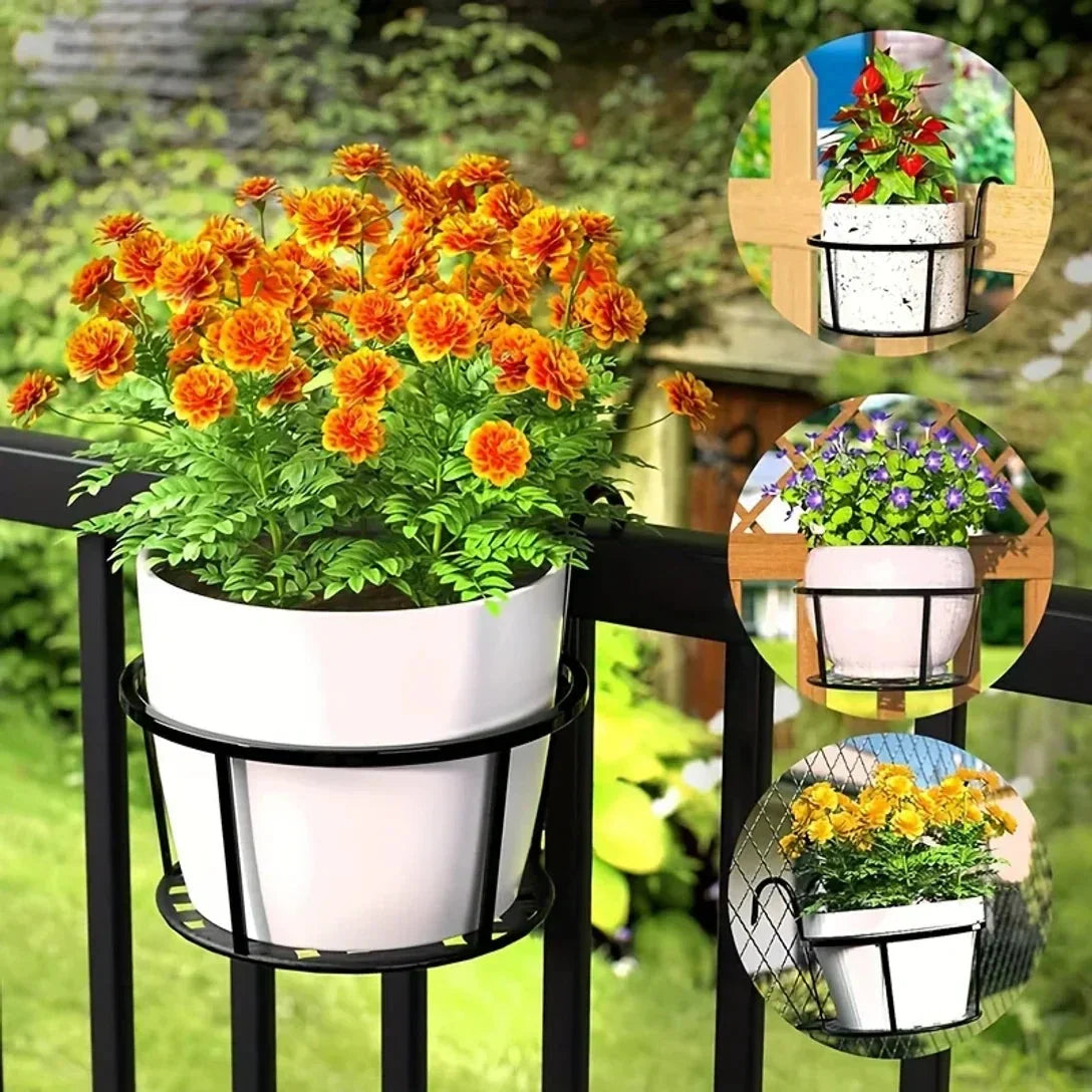 Balcony Pot Hanger Hook-On Open Drainage Set of 3