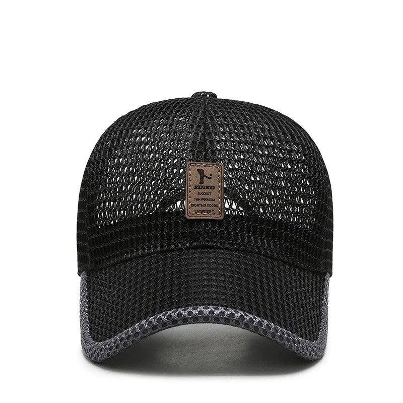Baseball Cap Full Mesh Breathable Adjustable Snapback Deep Visor