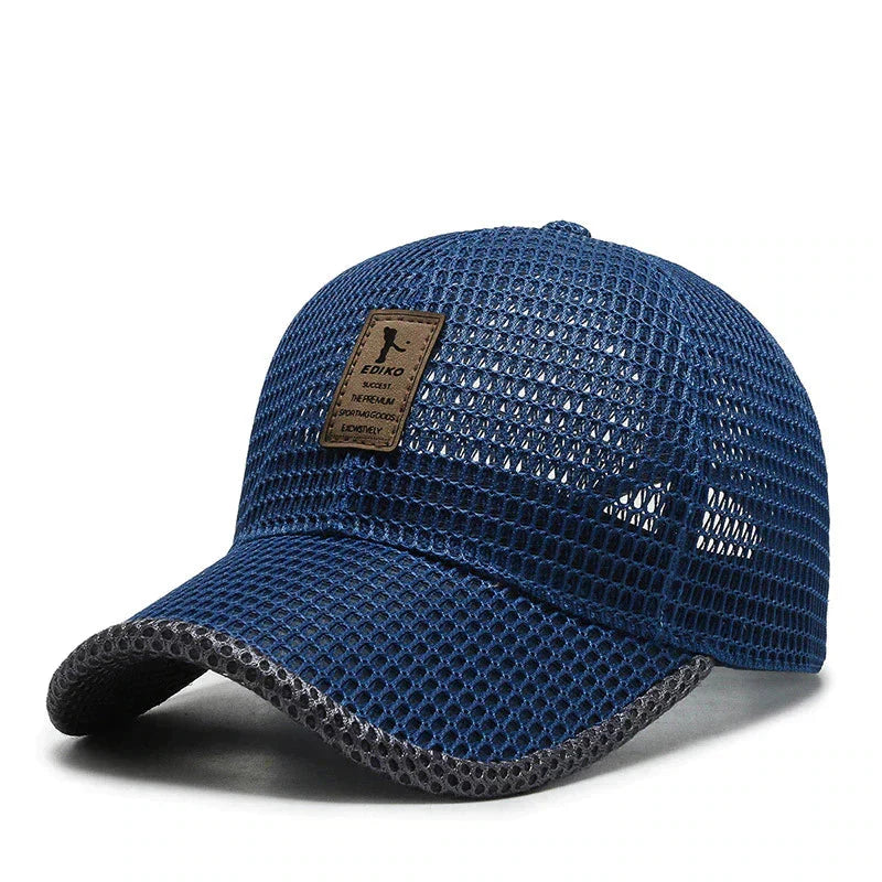 Baseball Cap Full Mesh Breathable Adjustable Snapback Deep Visor
