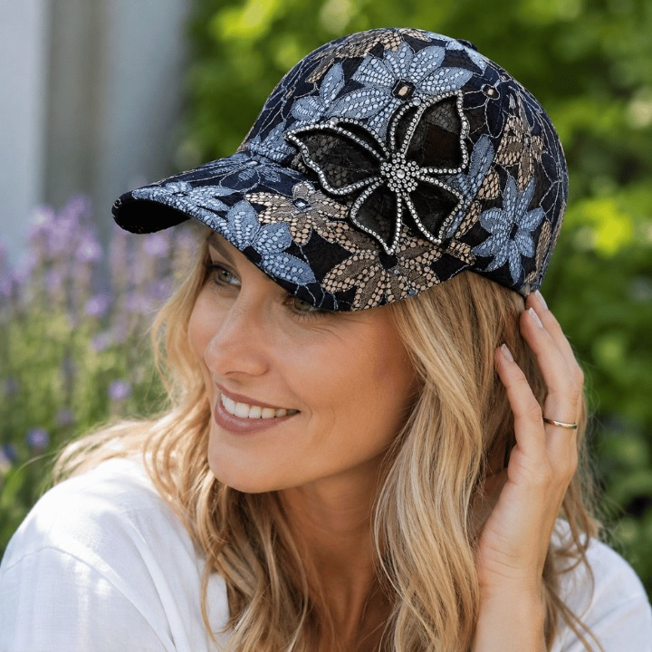 Baseball Cap Sequin Butterfly Breathable Mesh Adjustable Fit