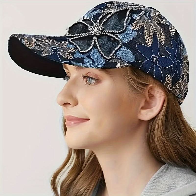 Baseball Cap Sequin Butterfly Breathable Mesh Adjustable Fit