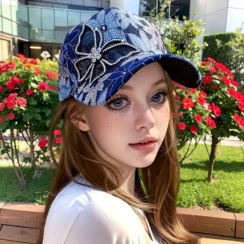 Baseball Cap Sequin Butterfly Breathable Mesh Adjustable Fit