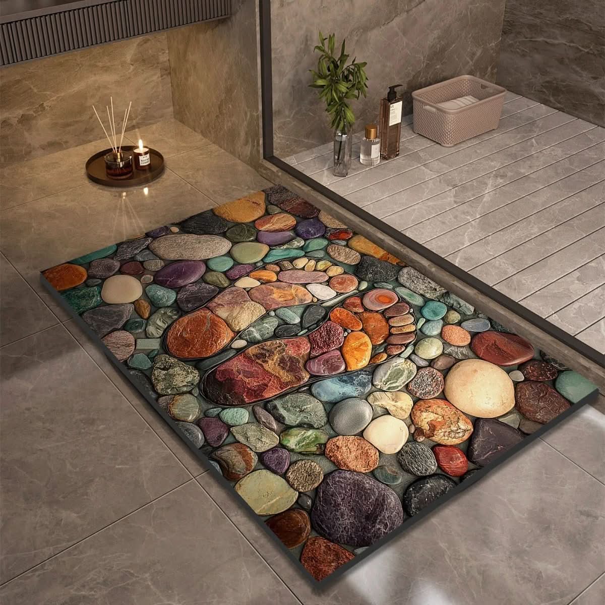 Bath Mat Diatomaceous Earth Quick-Drying Non-Slip Base