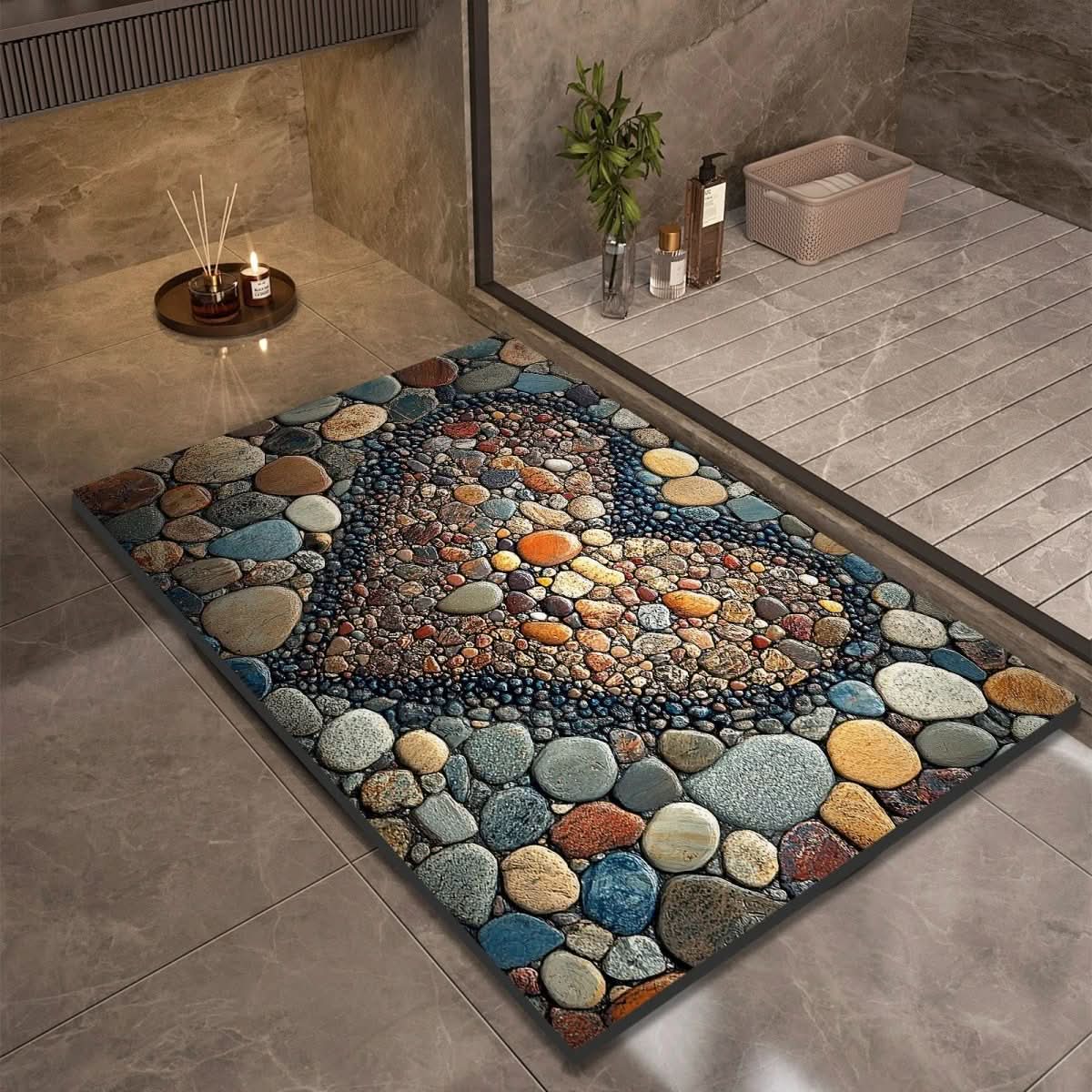 Bath Mat Diatomaceous Earth Quick-Drying Non-Slip Base