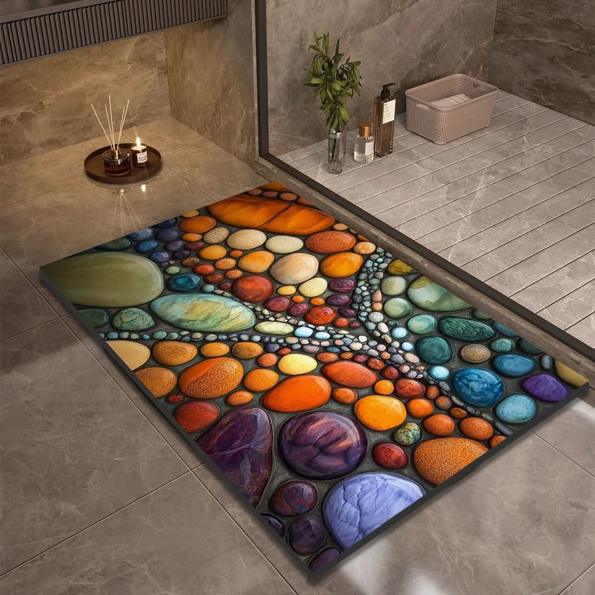 Bath Mat Diatomaceous Earth Quick-Drying Non-Slip Base