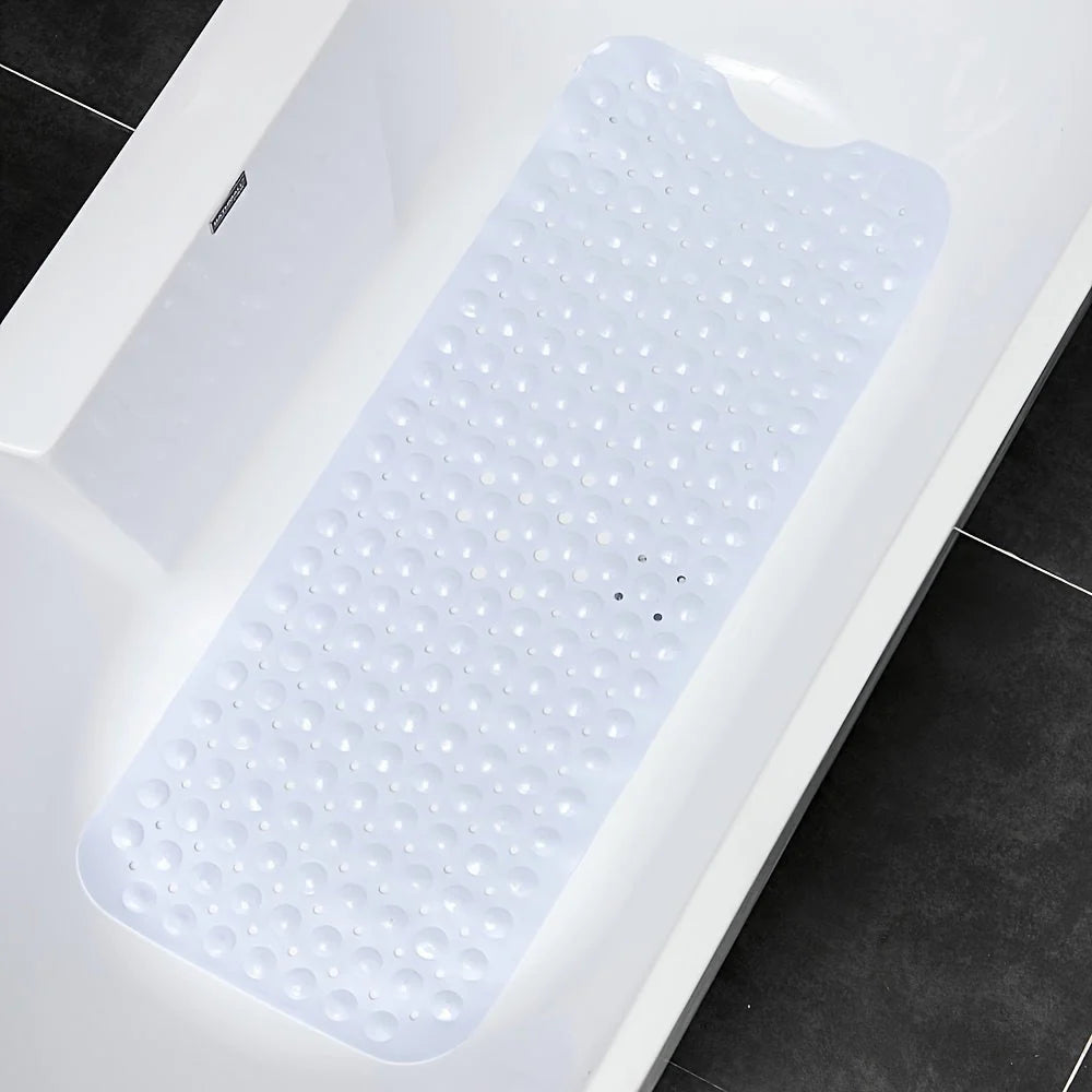 Bath Mat Extra-Long Non-Slip Suction Cups & Drain Holes