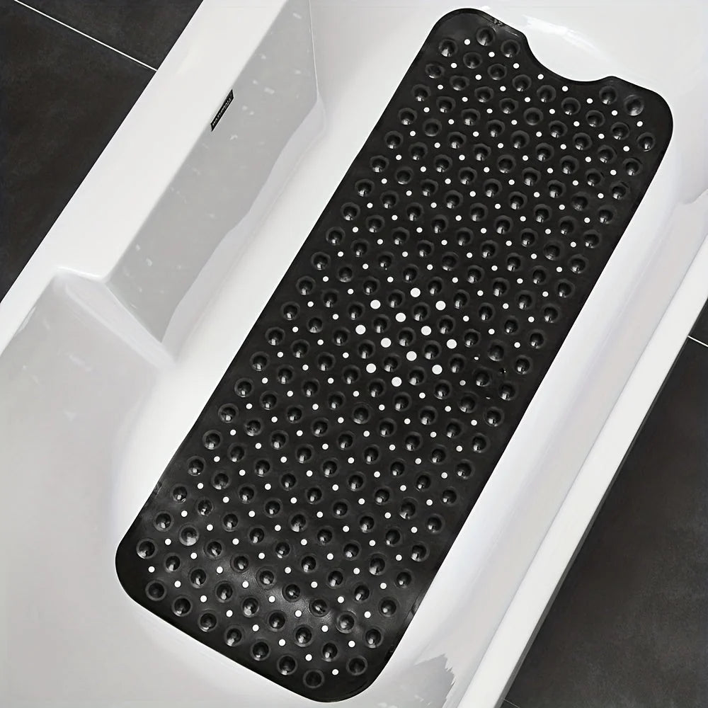 Bath Mat Extra-Long Non-Slip Suction Cups & Drain Holes