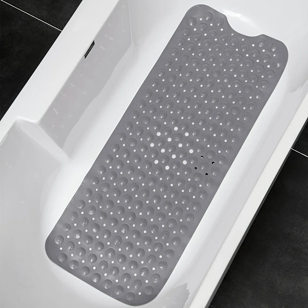 Bath Mat Extra-Long Non-Slip Suction Cups & Drain Holes