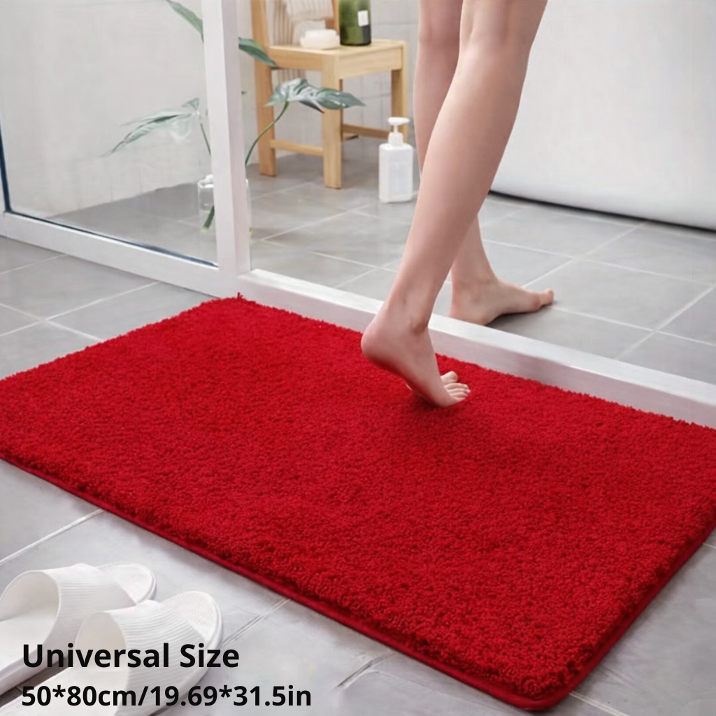 Bath Mat Extra-Thick Plush Microfiber Anti-Slip Backing & Quick-Drying