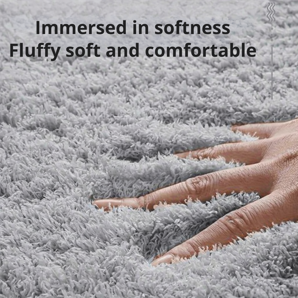 Bath Mat Extra-Thick Plush Microfiber Anti-Slip Backing & Quick-Drying