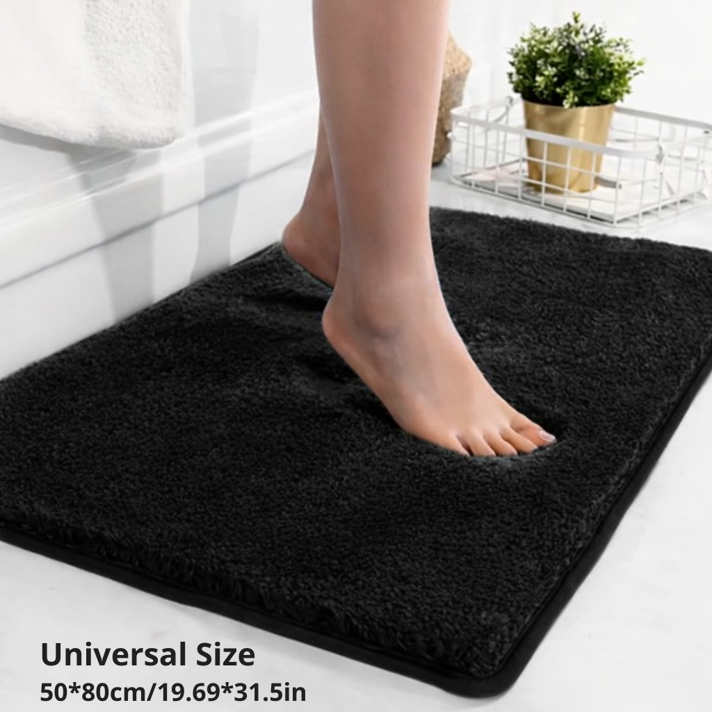 Bath Mat Extra-Thick Plush Microfiber Anti-Slip Backing & Quick-Drying