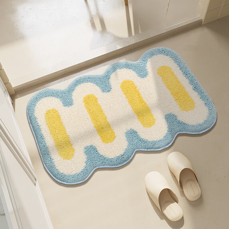 Bath Mat Geometric High Absorbency Non-Slip Backing