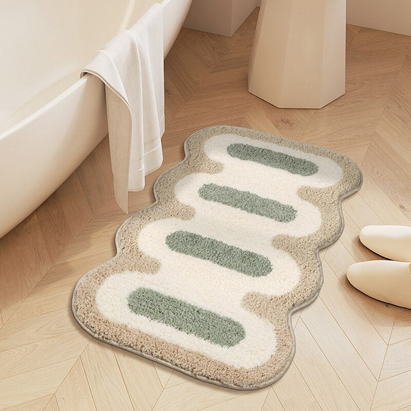 Bath Mat Geometric High Absorbency Non-Slip Backing