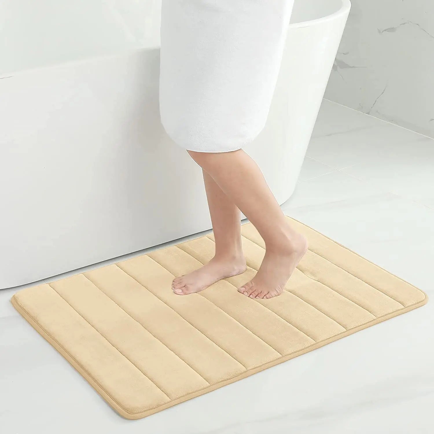 Bath Mat Memory Foam Microfiber Non-Slip Backing