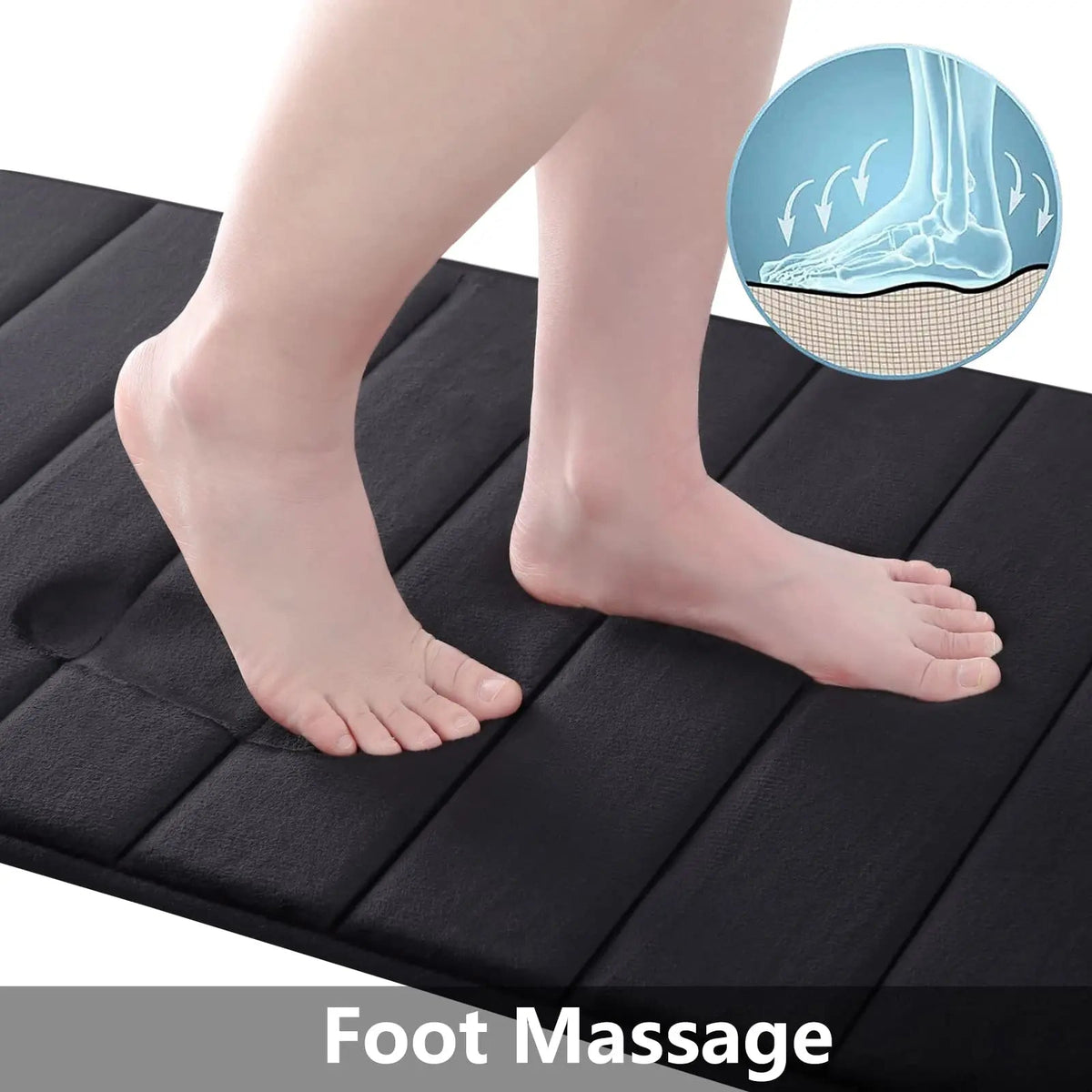 Bath Mat Memory Foam Microfiber Non-Slip Backing