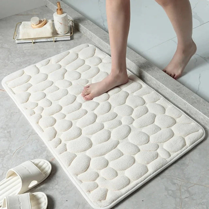 Bath Mat Pebble-Embossed Memory Foam Non-Slip