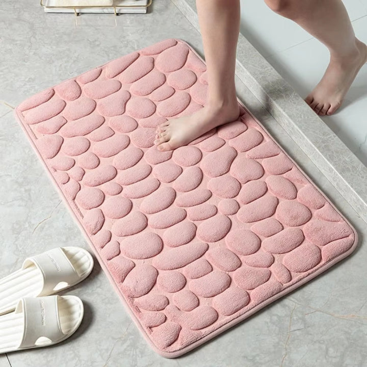 Bath Mat Pebble-Embossed Memory Foam Non-Slip