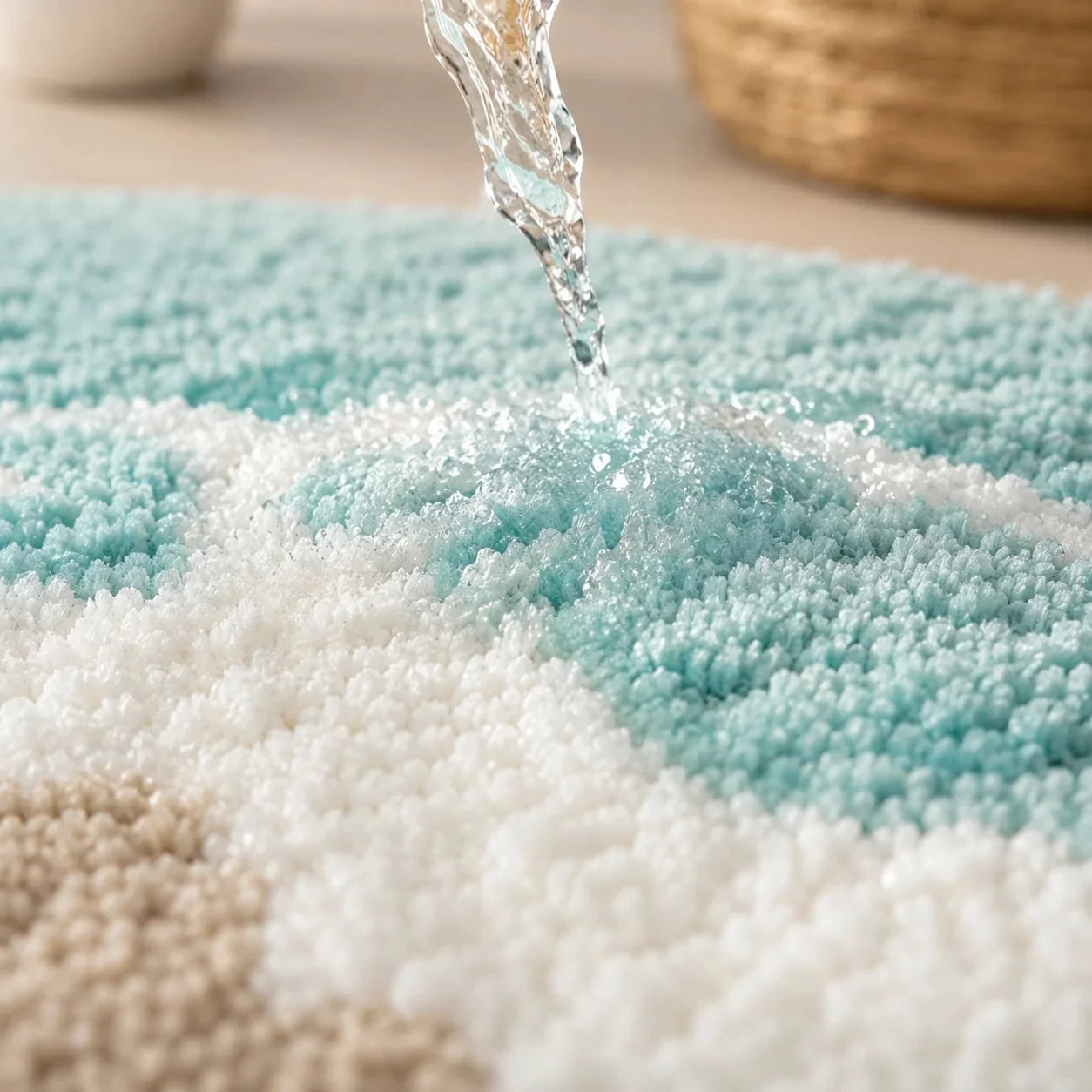 Bath Mat Quick-Drying Microfiber Non-Slip Backing & Machine Washable