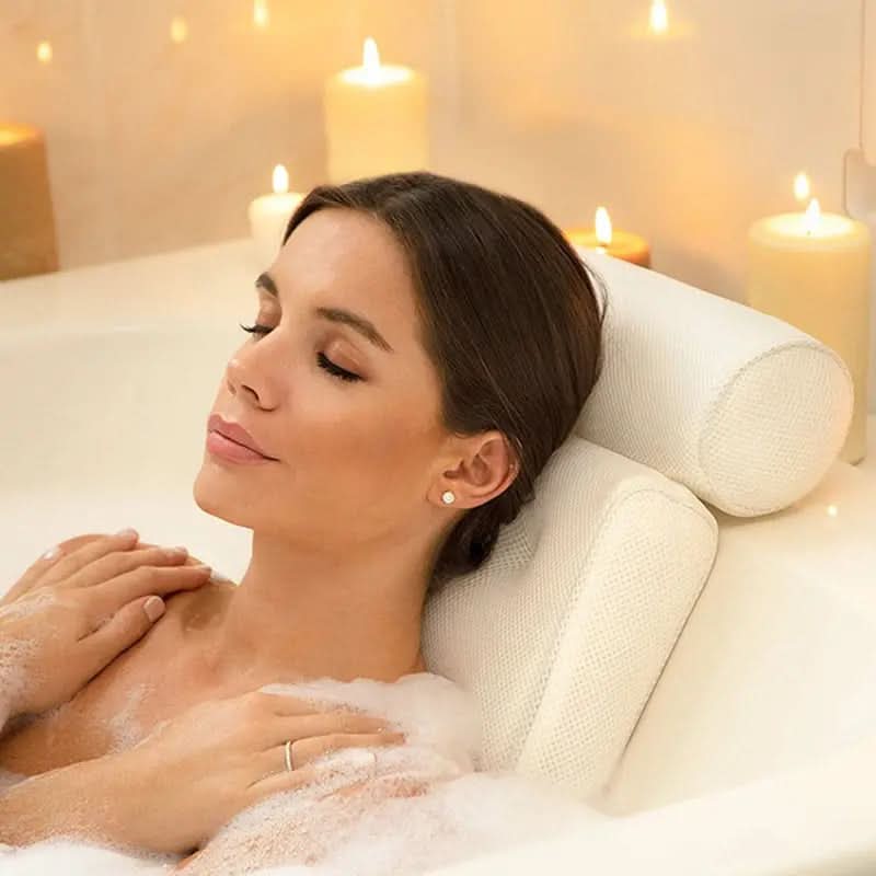 Bath Pillow Ergonomic Neck & Shoulder Breathable 4D Mesh